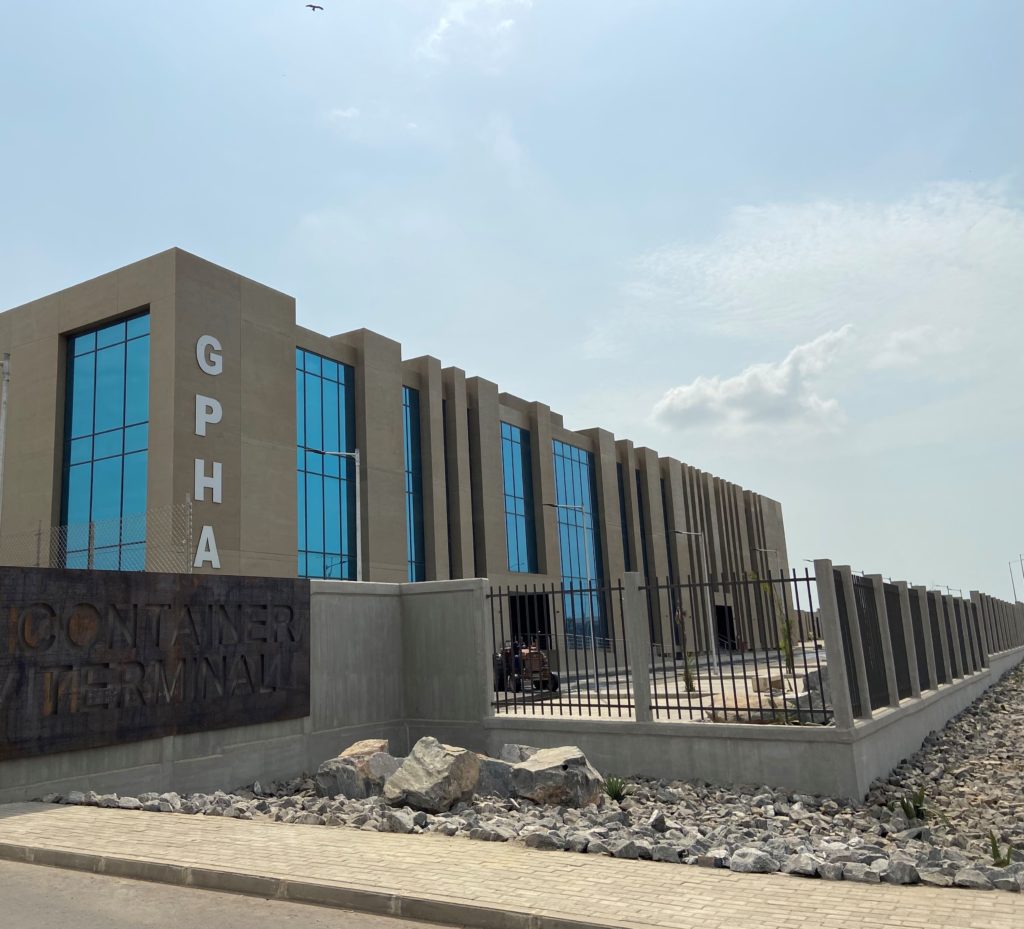 Outside of Ghana Ports and Harbours Authority (GPHA) port terminal built by JV Driver and Canadian Commercial Corporation (CCC)