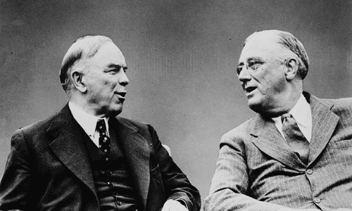 Rt. Hon. W.L. Mackenzie King and President Franklin D. Roosevelt during the Quadrant Conference, Quebes City, August 1943.