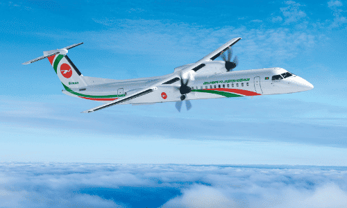 De Havilland Dash 8-400 aircraft for Biman Bangladesh in mid-air