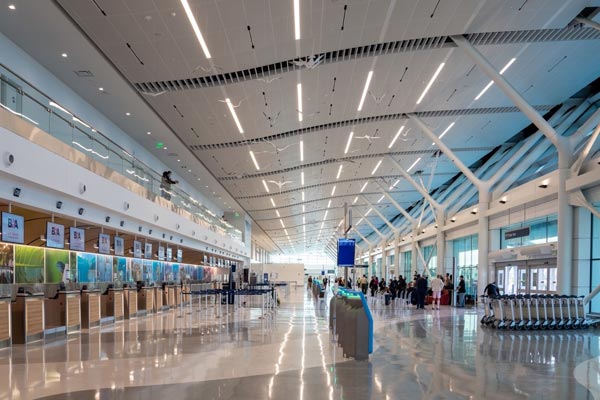 Arrivals or departure area at Bermuda's L.F. Wade International Airport after redevelopment led by CCC and Aecon