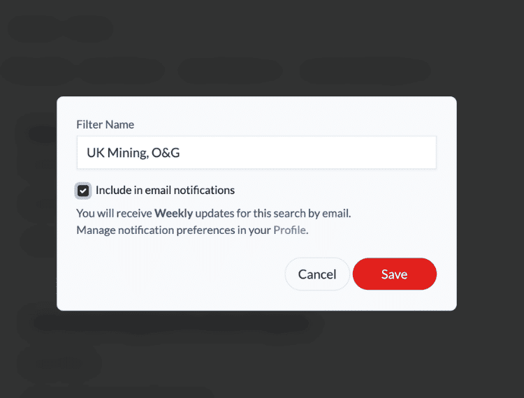 GBOF screenshot for filtering bid opportunities