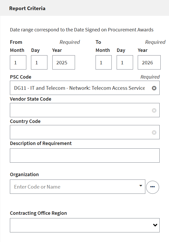 Capture d’écran montrant les champs de saisie de la date et du PSC
